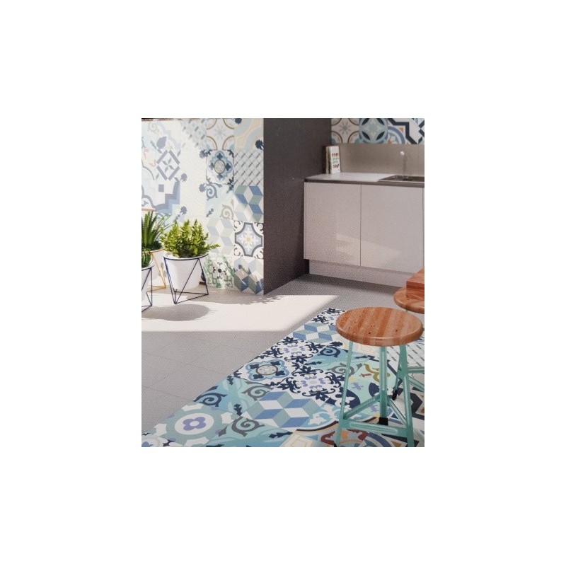 Carrelage réalhanoi bleu décor 33x33cm (36 decor différents) effet carreau ciment 