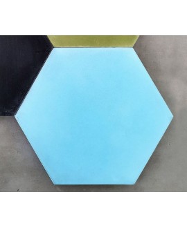 Carreau ciment bleu azur mat hexagone 20x17.4x1.6cm 85