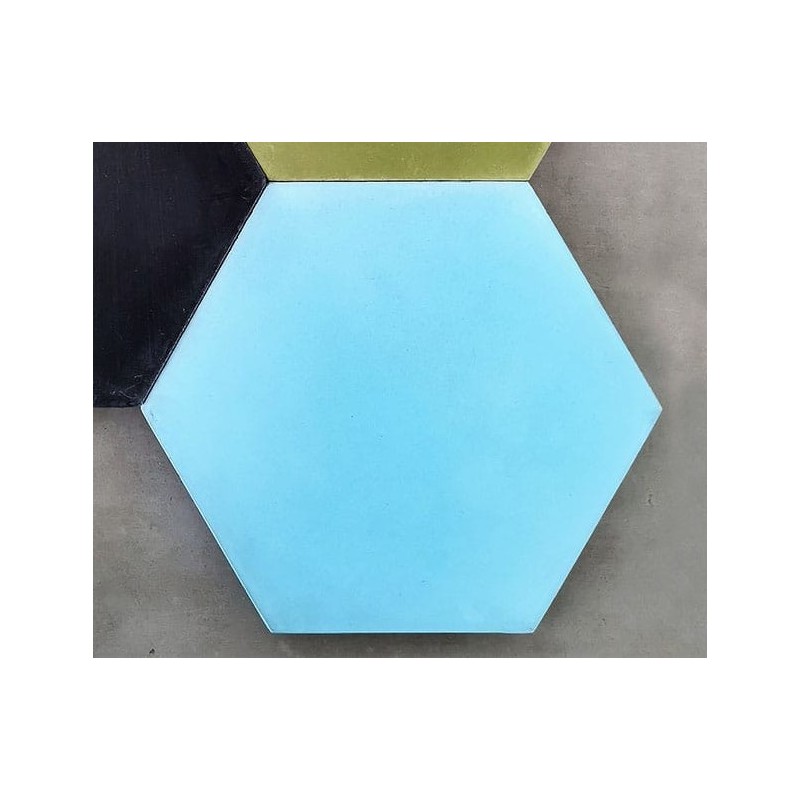 Carreau ciment bleu azur mat hexagone 20x17.4x1.6cm 85