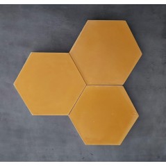 Carreau ciment jaune safran hexagone 20x17.4x1.6cm