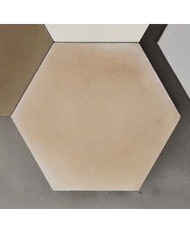 Carreau ciment beige mat hexagone 20x17.4x1.6cm véritable 21