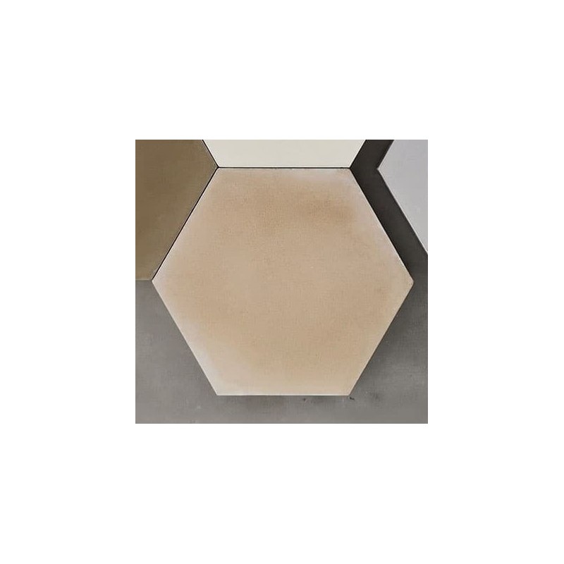 Carreau ciment beige mat hexagone 20x17.4x1.6cm véritable 21