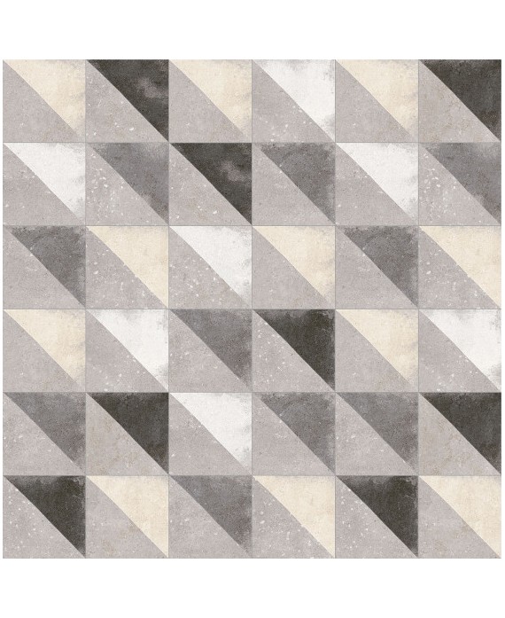 Carrelage imitation carreau ciment patchwork diagonal 20x20cm V tirol gris 