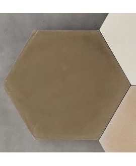 Carreau ciment véritable uni chanvre hexagone 20x17.4x1.6cm