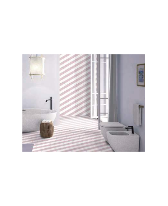 Carrelage salle de bain D hexagone dicapri rose effet carreau ciment 25x22cm