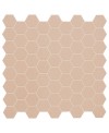 Mosaique hexagonale rose mat salle de bain cuisine sol et mur, mini tomette , 4.3x3.8cm sur trame 31.6x31.6cm terrahexarosy