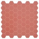 Mosaique hexagonale mini tomette rouge cerise mat sol et mur 4.3x3.8cm sur trame 31.6x31.6cm terracherry