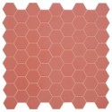 Mosaique hexagonale mini tomette rouge cerise mat sol et mur 4.3x3.8cm sur trame 31.6x31.6cm terracherry