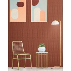 Mosaique hexagonale sol et mur rouge foncé mat mini tomette 4.3x3.8cm sur trame 31.6x31.6cm terrarusty