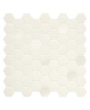 Mini tomette mosaique hexagone blanc mat effet tissu salle de bain cuisine 4.3x3.8cm sur trame 31.6x31.6cm terralemon mix