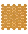 Mini tomette mosaique hexagone jaune mat mur et sol, effet tissu 4.3x3.8cm sur trame 31.6x31.6cm terrahexamix yellow