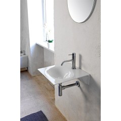 Lavabo suspendu Veil en céramique blanche