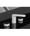 Mélangeur lavabo 3 trous blanc mat contemporain design 5601XBS+C23L