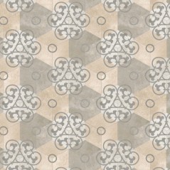 Carrelage imitation carreau de ciment hexagone mat décoré 23x26.6 cm V kunashir multicolor