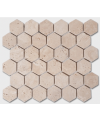 Mosaique salle de bain, cuisine, pierre D travertin classic hexagone 5cm sur trame 30,5x30,5x1cm