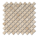 Mosaique salle de bain D travertin diagonal classic sur trame 30,5x30,5x1cm