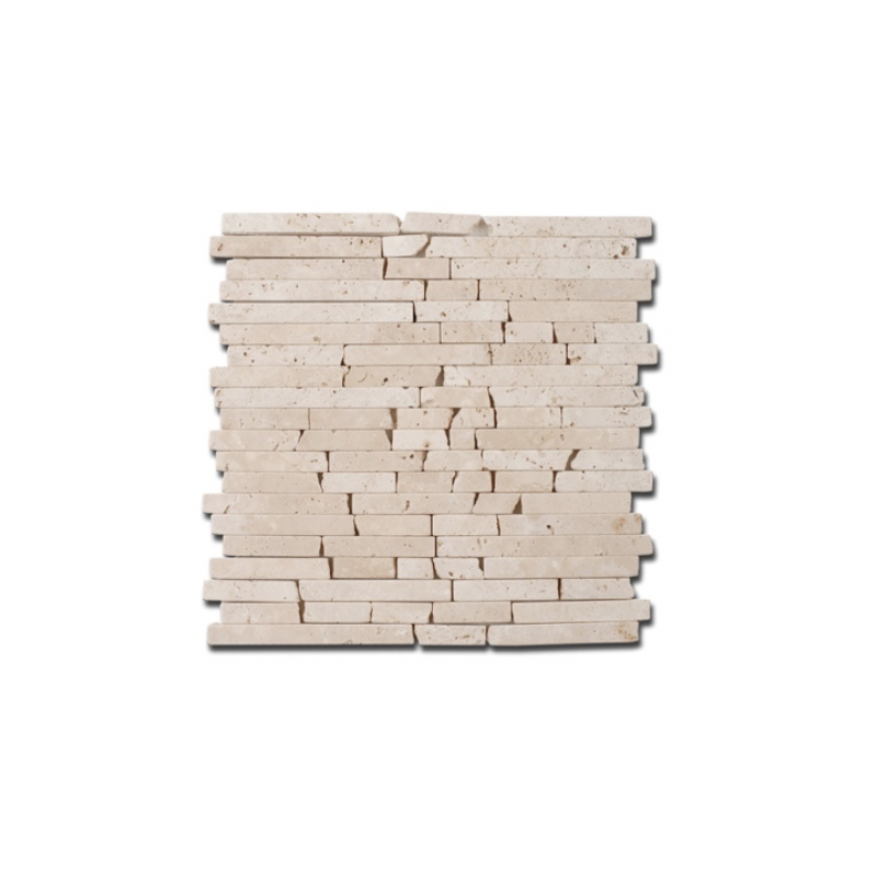 Mosaique salle de bain D travertin lamelle classic 1.5cm sur trame 30,5x30,5x1cm