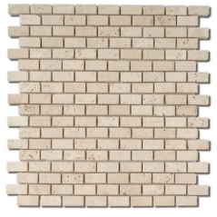 Mosaique D travertin small brique classic 1.5x3cm sur trame 30,5x30,5x1cm