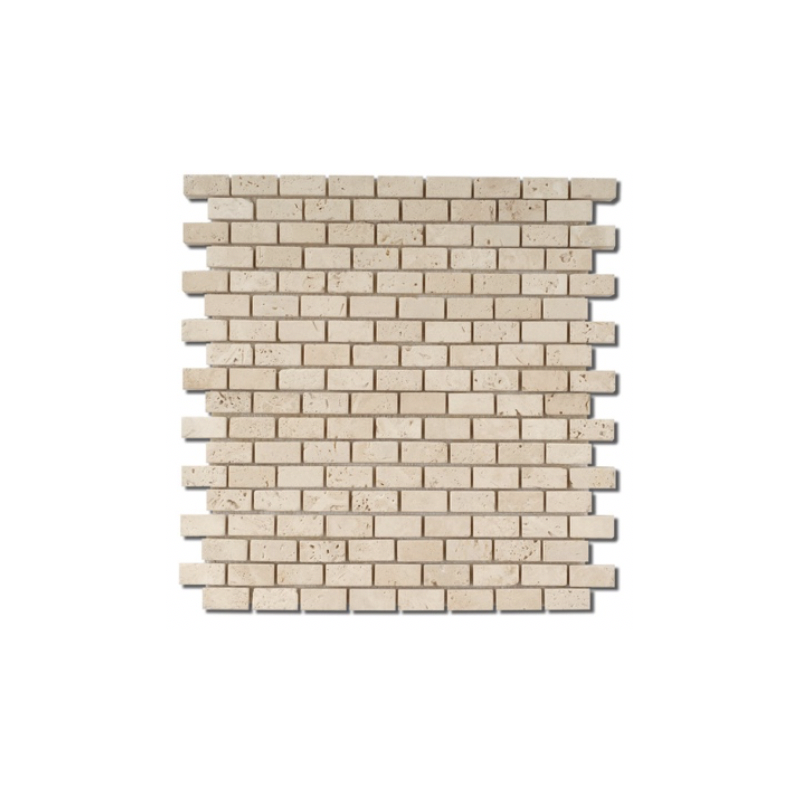 Mosaique D travertin small brique classic 1.5x3cm sur trame 30,5x30,5x1cm