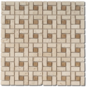 Mosaique travertin salle de bain D small labyrinthe classic noce sur trame 30,5x30,5x1cm