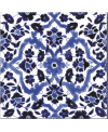 Carrelage émaillé à la main décor orient bleu 20x20x0.8cm D ispahan bleu