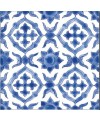 Carrelage peint à la main décor méditerranée bleu et blanc 20x20x0.8cm D maya lavande