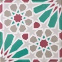 Carrelage décoré Dif palma vert brillant sur fond ivoire 20x20x0.7cm de tradition