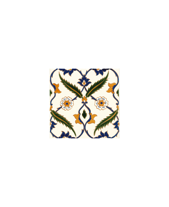 Carrelage décoré D ottoman sur fond ivoire 20x20x0.7cm tradition