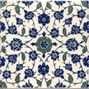 Carrelage décoré D narmin sur fond ivoire 20x20x0.7cm de tradition