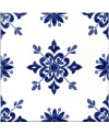 Carrelage décoré D zina bleu allégé 20x20x0.7cm tradition