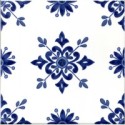 Carrelage décoré D zina bleu allégé 20x20x0.7cm tradition