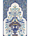 Fresque décorée émaillée 40x60cm, shalimar sur fond ivoire, composée de 6 carreaux de 20x20cm