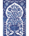 Fresque décorée émaillée 40x60cm, D bouquet bleu, composée de 6 carreaux de 20x20cm