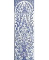 Fresque décorée émaillée 60x180cm, D yakout sur fond ivoire, composée de 27 carreaux de 20x20cm