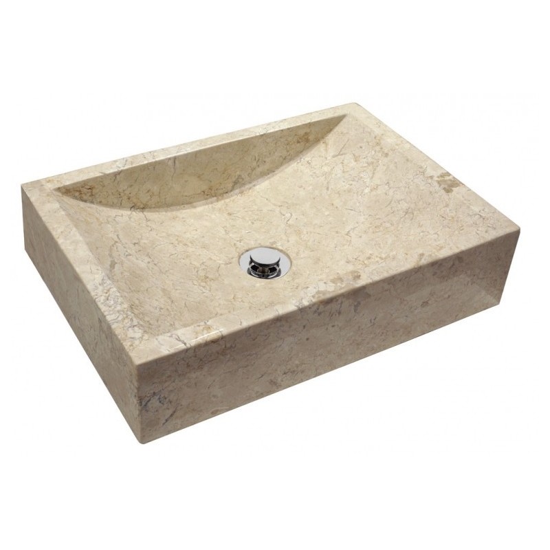 Vasque en pierre mox nerja beige 50x35x12cm