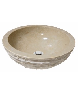 Vasque en pierre MO ronda beige diamètre:40cm hauteur:15cm