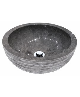 Vasque en pierre MO ronda gris diamètre:40cm hauteur:15cm