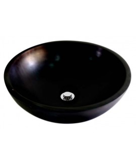 Vasque en pierre MO tenerife noire diamètre:45cm hauteur:15cm
