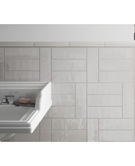 Carrelage salle de bain rectangulaire contemporain gris clair brillant equipcountry