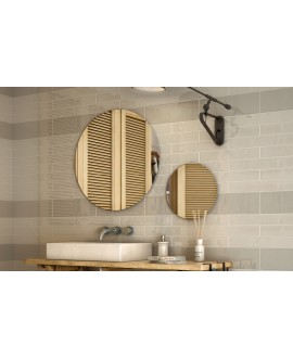 Carrelage salle de bain rectangulaire contemporain gris perle 13.2x40cm et gris clair 6.5x40cm brillant equipcountry