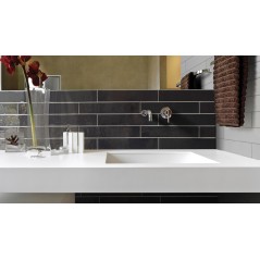 Carrelage salle de bain rectangulaire contemporain anthracite brillant equipcountry