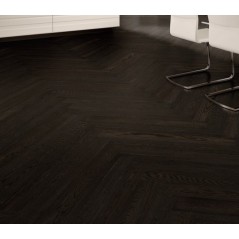 Parquet chêne massif français baton rompu, brossé noir huilé, premier choix , ép : 10mm , Hrég