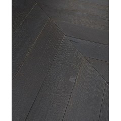 Parquet chêne massif français point de hongrie, brossé noir huilé, premier choix , ép : 10mm Hrég