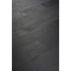 Parquet chêne français massif, brossé noir huilé, ép : 10mm , Hrég