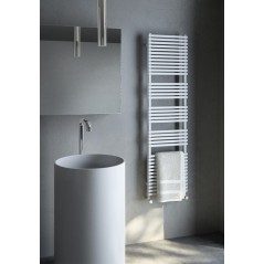 Sèche-serviette radiateur électrique vertical design salle de bain contemporain Anth20bath blanc brillant