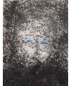 Peinture moderne, portrait, tableau contemporain figuratif, acrylique sur toile 116x89cm représentant une tête noire