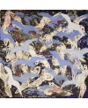 Tableau contemporain, peinture moderne figurative, acrylique sur toile 100x100cm intitulée: oiseaux bleus et blancs.