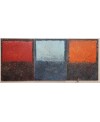 Peinture contemporaine, tableau moderne abstrait, acrylique sur toile triptyque: 3 fois 116x89cm, intitulée fenêtres de couleur.