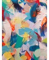 Peinture contemporaine, tableau moderne figuratif, acrylique sur toile 80x80cm intitulée: petite friture colorée 3.