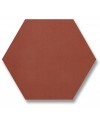 Carrelage en terre cuite rouge mécanique hexagonal 15x15cm, coté 8.5cm, épaisseur 9mm